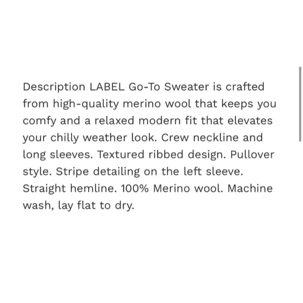 Label Brand Go To Sweater Size XS Light Gray Heavy Knit NWT Wool Merino